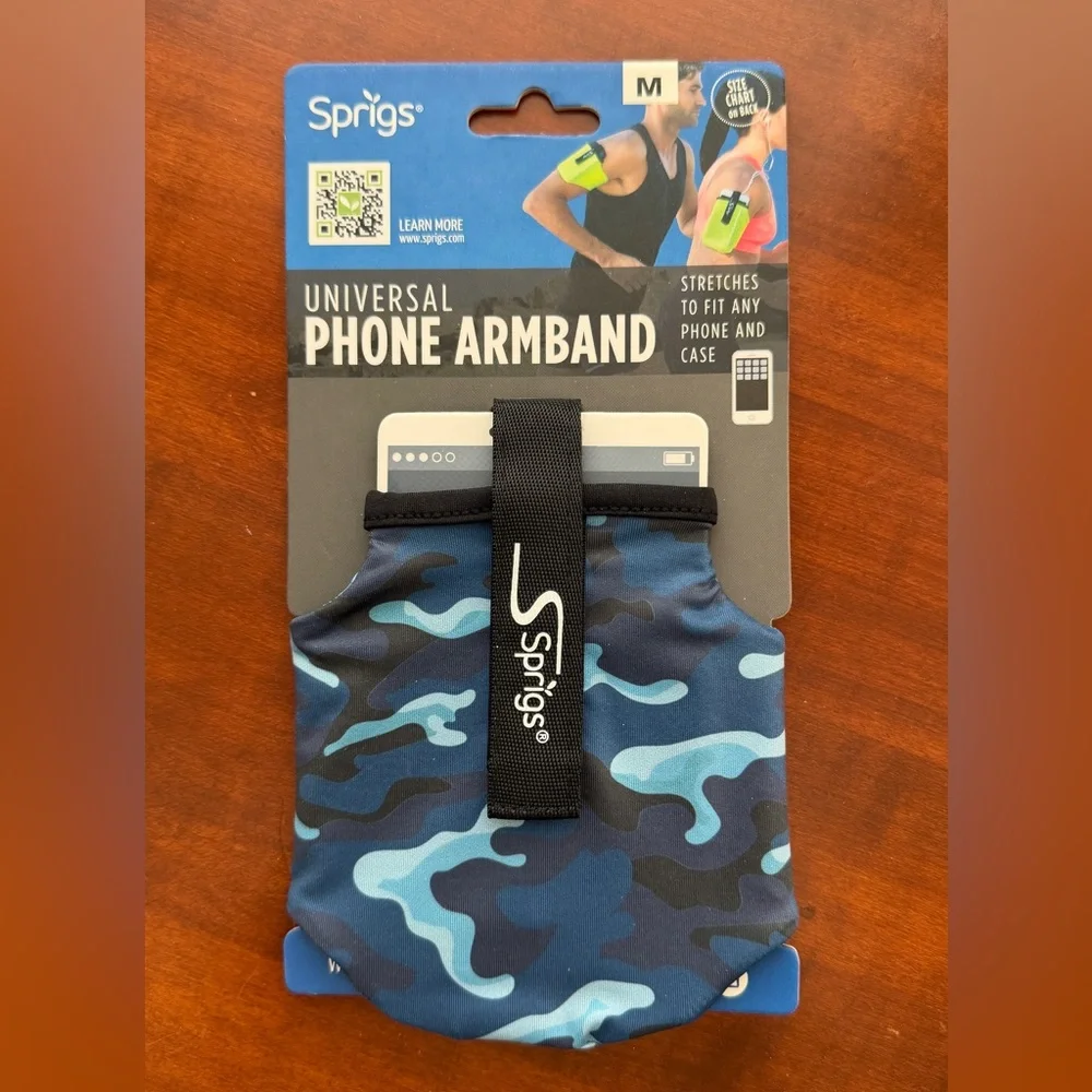 Sprigs Blue Camouflage Universal Phone Armband #0036
